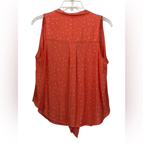 Free People Sleeveless Printed Tie-Front Blouse Size S - Picture 3 of 4